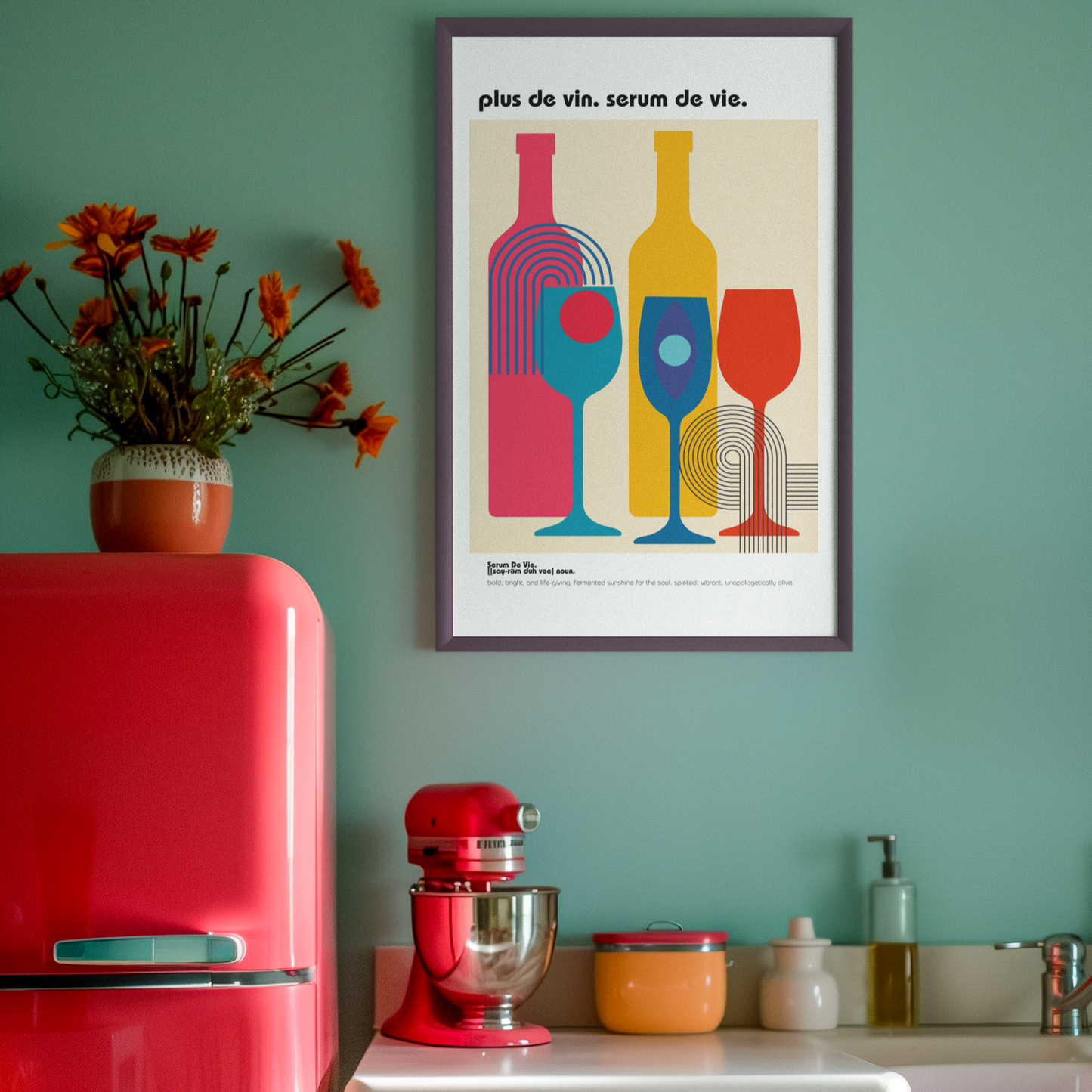 Bauhaus Wall Poster | Kitchen Natural Wine Art Print