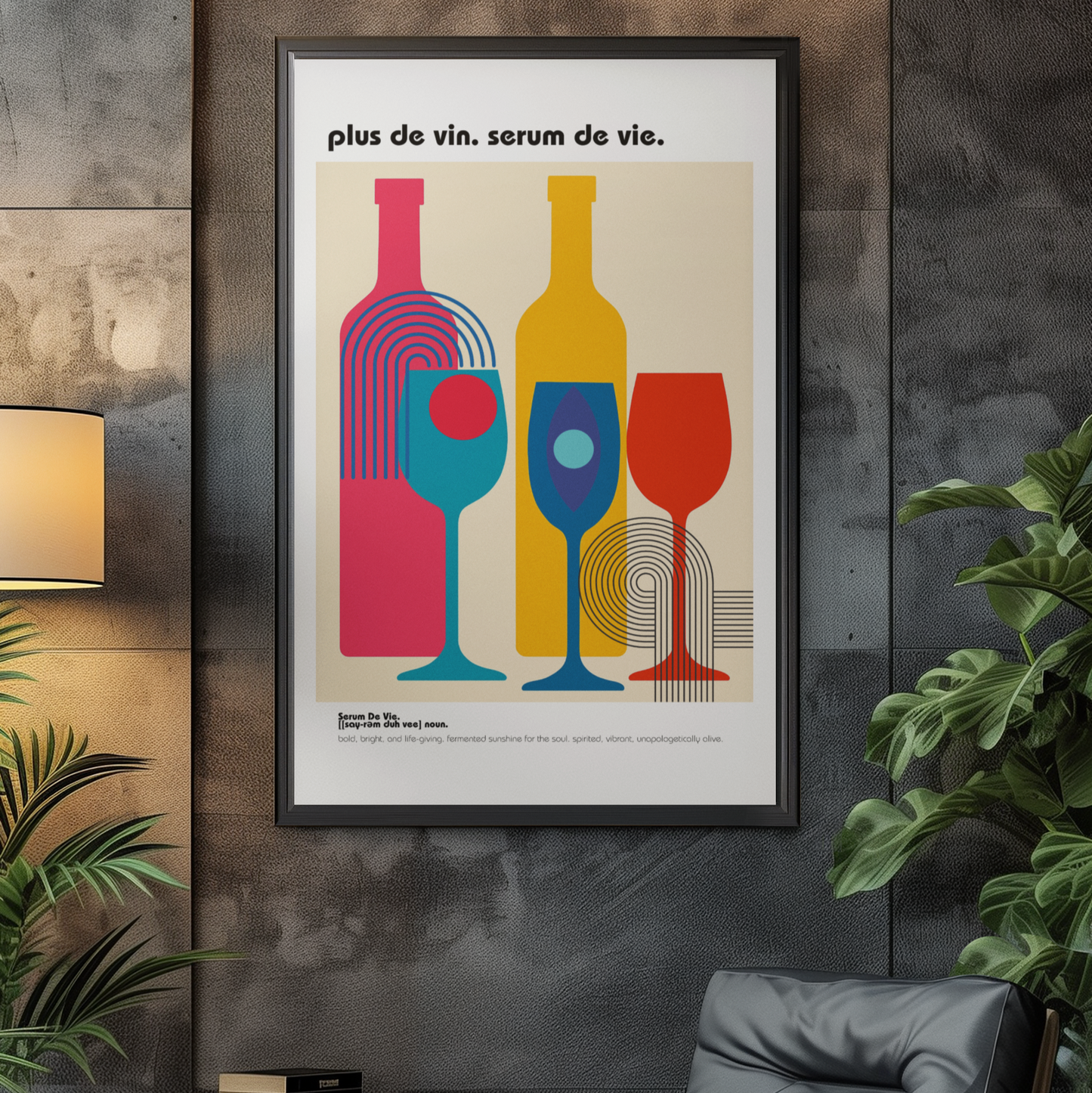 Bauhaus Wall Poster | Kitchen Natural Wine Art Print