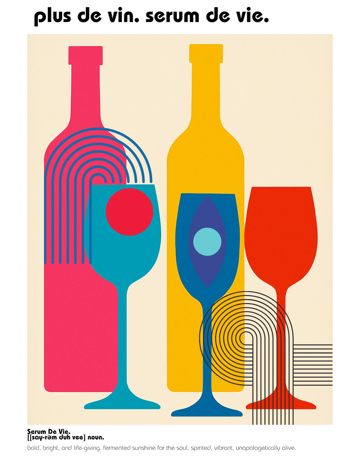 Bauhaus Wall Poster | Kitchen Natural Wine Art Print