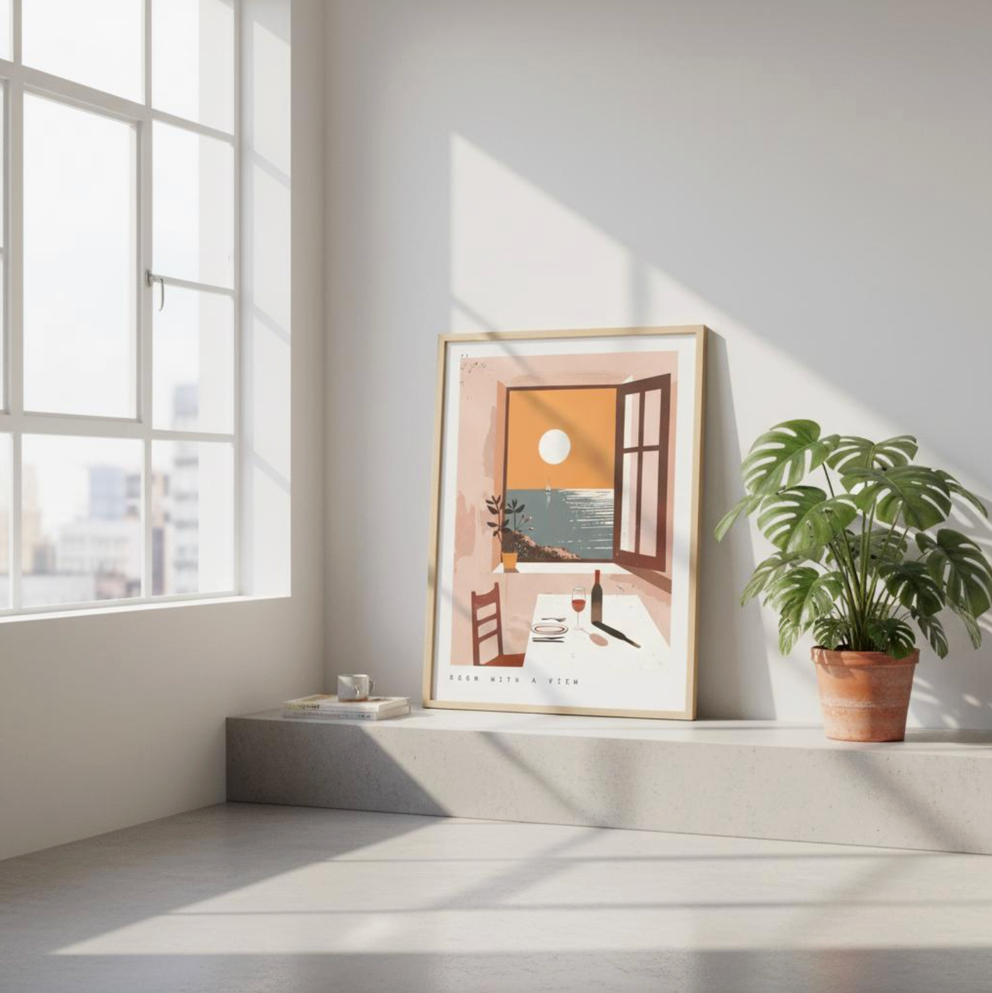 Room with a View #2 | Sunset Wall Art for Modern Minimalist Homes