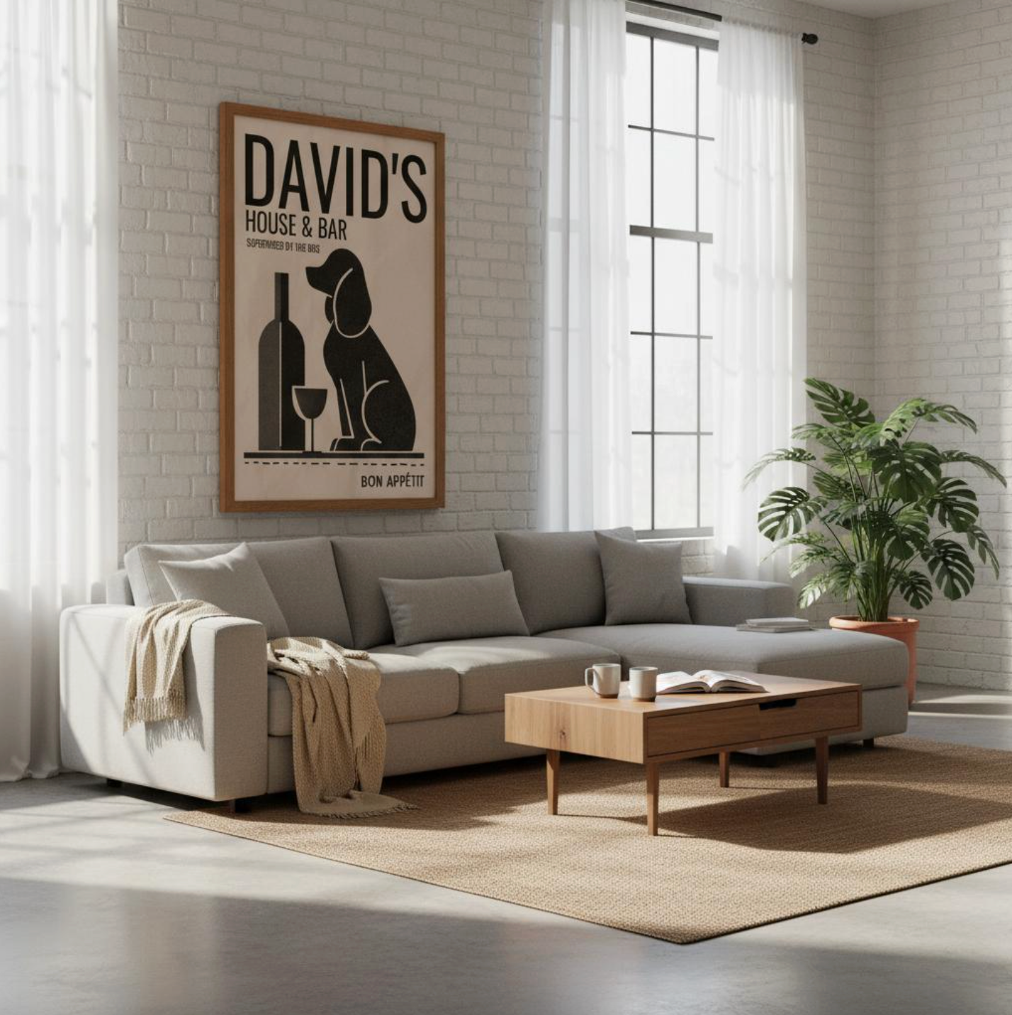 Personalised Kitchen & Bar Poster | Custom Name Wine Bar Wall Art Print