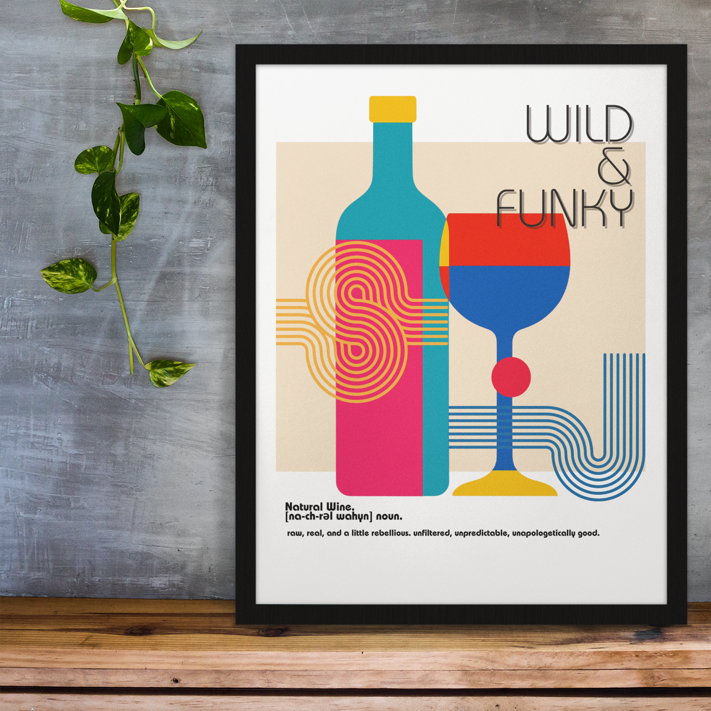 Bauhaus Wall Poster | Wild & Funky Natural Wine Art Print