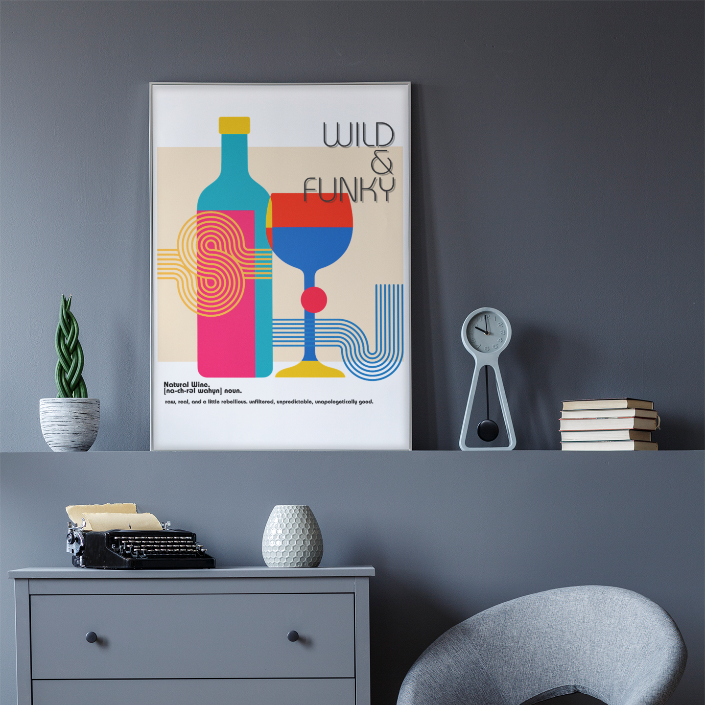 Bauhaus Wall Poster | Wild & Funky Natural Wine Art Print